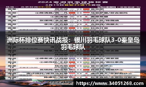 洲际杯排位赛快讯战报：银川羽毛球队3-0秦皇岛羽毛球队