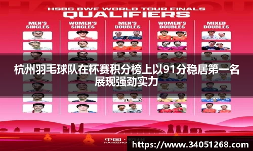 杭州羽毛球队在杯赛积分榜上以91分稳居第一名展现强劲实力